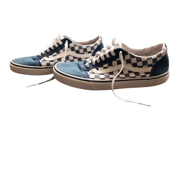 Vans Turquoise Blue Green Checkered Sneakers  Shoes sz 10.5 - Picture 2 of 13